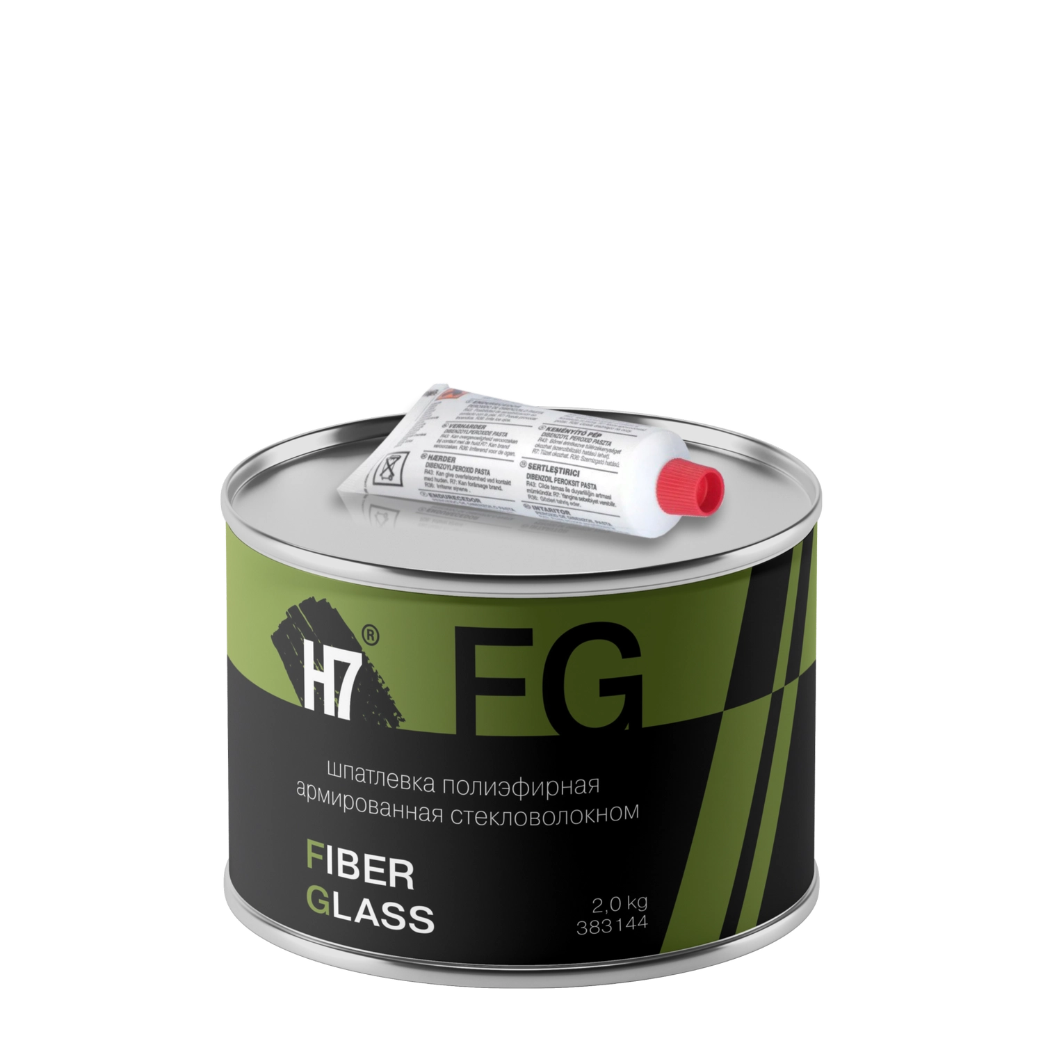 Шпатлевка полиэфирная армированная стекловолокном Fiber Glass 2кг Н7