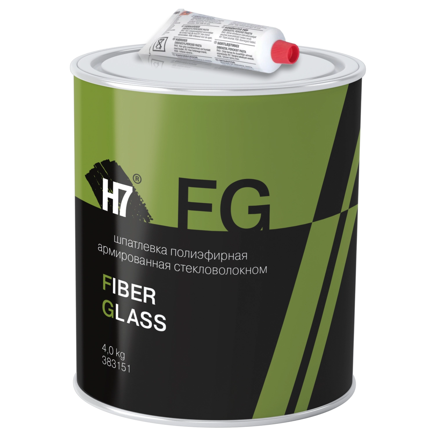 Шпатлевка полиэфирная армированная стекловолокном Fiber Glass 4кг Н7