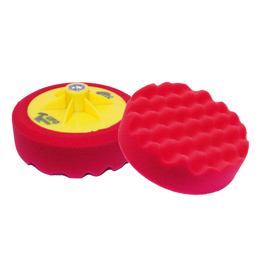 Круг полировальный поролоновый М14 150x50мм на резьбе UFO Soft Cut мягкий рельефный красный H7