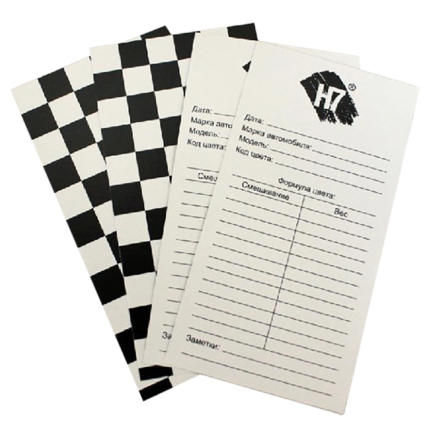 Тест-карты картон 135x70мм черно-белая шахматка (250 листов) H7